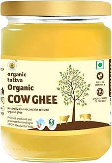 Organic Tattva Ghee 500ml | Organic Cow Ghee | Desi Ghee Rich in Vitamin A | Ghee Jar for Everyday Cooking & Grocery Use