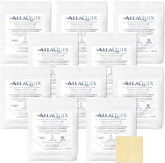 AllaQuix High Performance Stop Bleeding Gauze Pads – 10-Pack (2"x2") | Hemostatic Wound Dressing for Cuts & First Aid Kits | Sterile, Drug-Free, Fast Clotting Pads