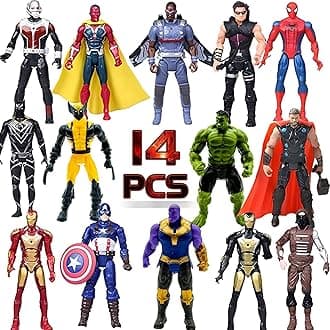 14 pcs Big Set Superhero Action Figures – Collectible Models 6.5-inches Tall, Exclusive Set SuperHero Toys, Holiday Gift for Kids, Figure Cake Topper