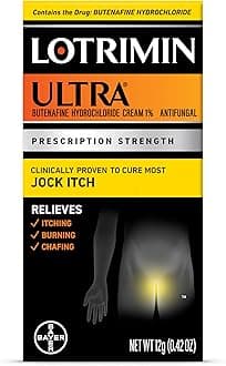 Lotrimin Ultra Jock Itch Cream - Powerful Butenafine Hydrochloride Treatment for Jock Itch, 0.42 Ounce (12 Grams) (Packaging May Vary)