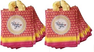 Return gift bag (Thank you Gift Bags) / Birthday Party Return Gift Bag/Wedding Gift Bag (Thamboolam bags) - Medium size (9x11) (Pack of 50, Pink)