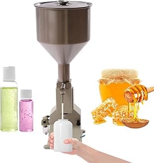 Pneumatic Paste Liquid Filling Machine 10-110ml Bottle Filling Machine, Semi-auto Bottle Filler Liquid Paste Filling Machine with 10L Hopper for Cosmetic Oil Cream Shampoo Honey A02