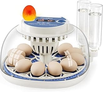 12 Egg Incubators for Hatching Eggs, Temperature and Humidity Control, Automatic Egg Turning, Egg Candler, Automatic Water Refill, for Chicken, Quail & Duck Eggs, Perfect for Home, Farm, Classroom
