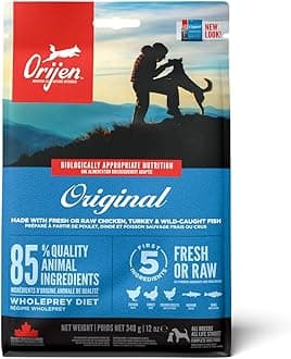 ORIJEN Original Dry Dog Food, Grain Free Dog Food for All Life Stages, Fresh or Raw Ingredients, 340 gm