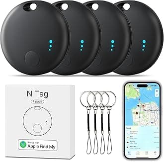 Tracker Tag 4 Packs Bluetooth Tracker, Smart Tag Locator Tracking Device, Keys Finder and Item Locator,Air Tracker Item Finders with Find My(iOS Only) Track Your Keys