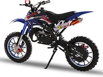 50cc Dirt Bike for Adults & Kids, Mini Bike Gas Powered Off Road Trail Bike with Speeds up to 40 MPH for Uphill and Off-Road Conditions, 2-Stroke, Blue