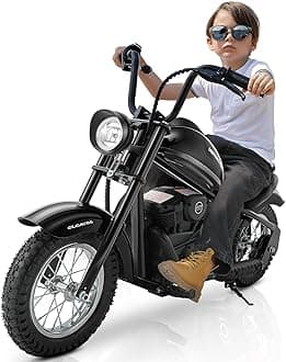 Electric Dirt Bike, 15 mph & 150lb Max, 24V Ride on Toy for Big Kids w/LED Lights & Power Display,Chain-Driven Motor,Twist-Grip Throttle, Shock Springs,Handbrake,12" Air-Filled Tires-Black