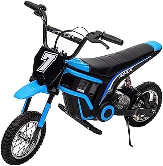 GarveeLife 24V Electric Dirt Bike for Kids 8-14, Motorcycle With Authentic Motocross Geometry, Rear-Wheel Drive, High-Torque Motor, Blue