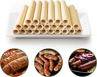 VONSYONG HALAL Sausage Casing, Grade A Edible Drying Collagen Sausage Casings for Flavorous Homemade Sausages 14m/46ft,Diameter 32mm/ 1 1/4'',1 Roll