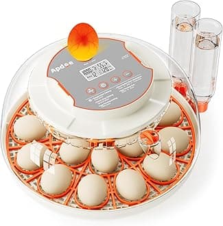 18 Egg Incubator, Automatic and Adjustable Egg Turning, Egg Candler, Temperature and Humidity Control, Hatch Day, 2 Size Egg Tray, Automatic Water Refill, Hatching Chicken Quail Duck Turkey Goose Bird