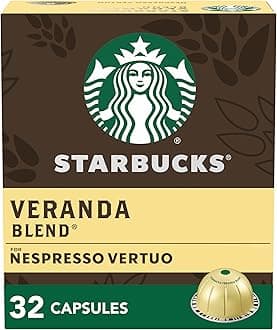 Starbucks by Nespresso Vertuo, Veranda Blend, Blonde Roast Coffee, 32-count Coffee Pods, Brews 7.8 oz.