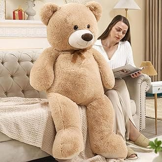 Ultra Soft Teddy Bear 51 inch Giant Stuffed Animal Large Stuffed Bear Plush Toy for Girls Women Gifts Christmas Kids Easter Valentine's Day